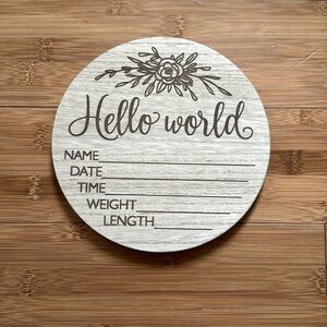 Newborn Announcement Wood Sign